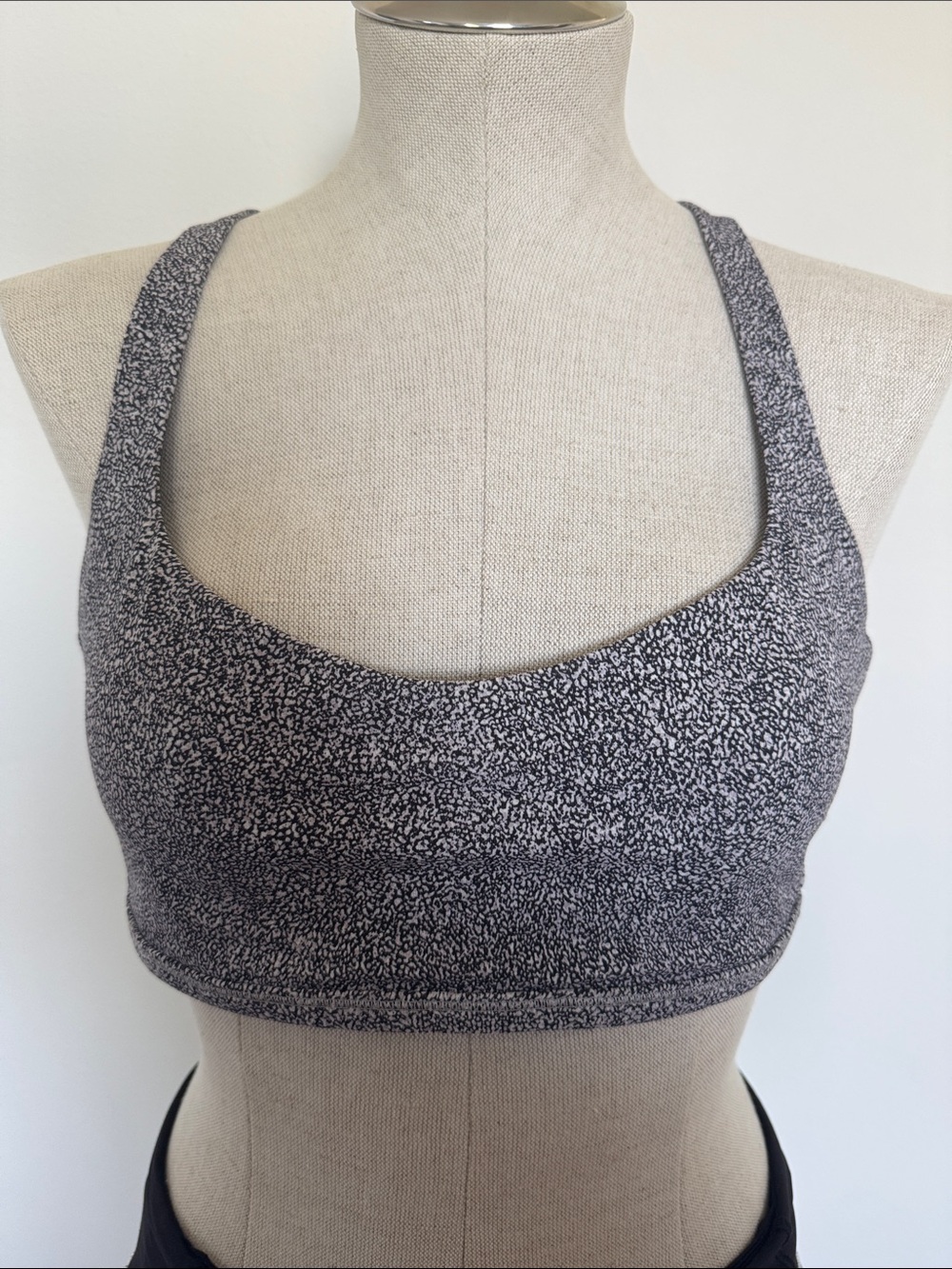 lululemon athletica Black and White Speckled Scoop Sports Bra